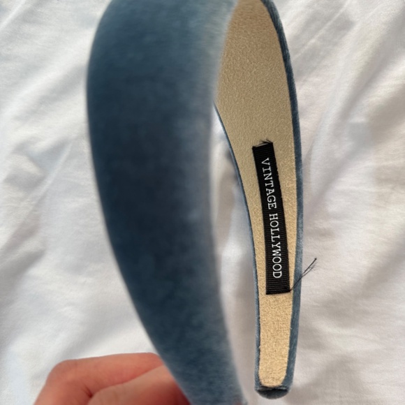 Velvet headband blue main image 2